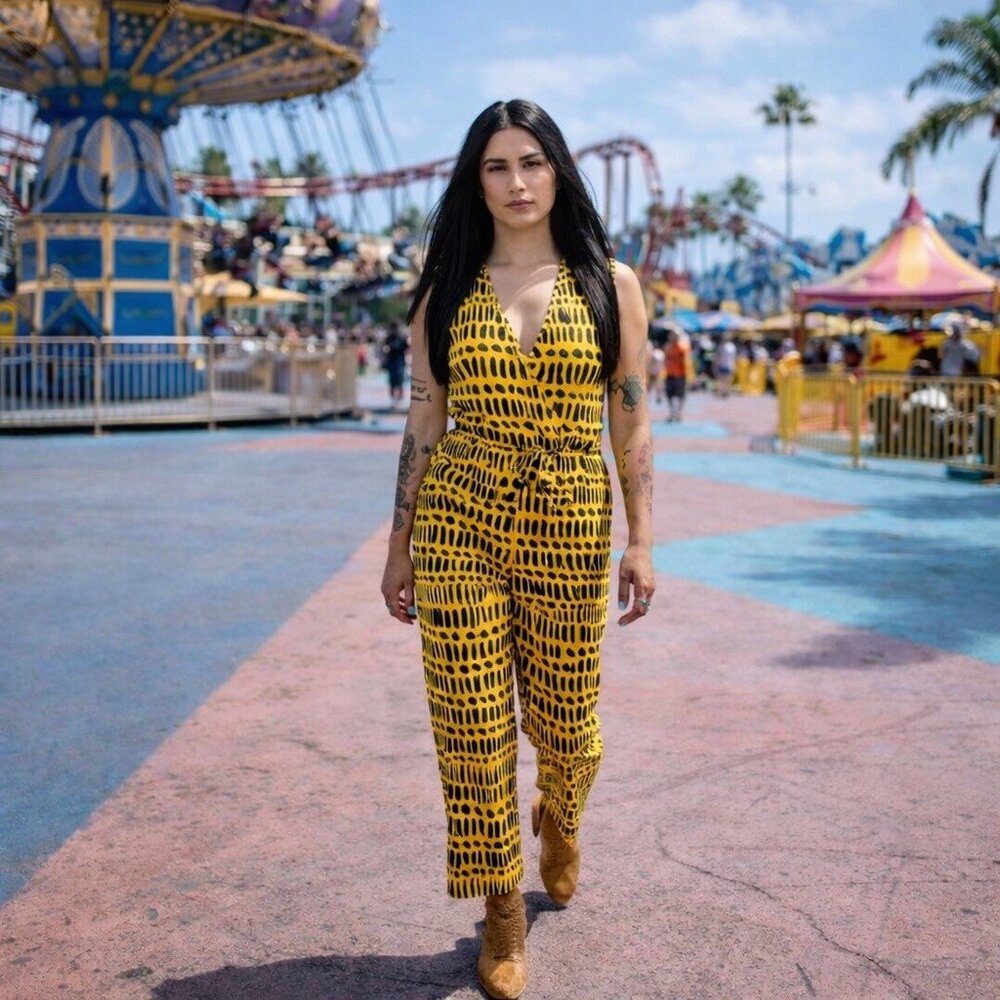 Nooworks Sonny Suit Dorcas Code Jumpsuit Yellow Black Casual Sleeveless 2XL